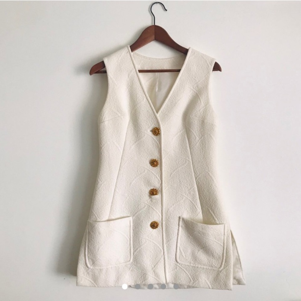 White Textured Vintage dress women’s size 4/6